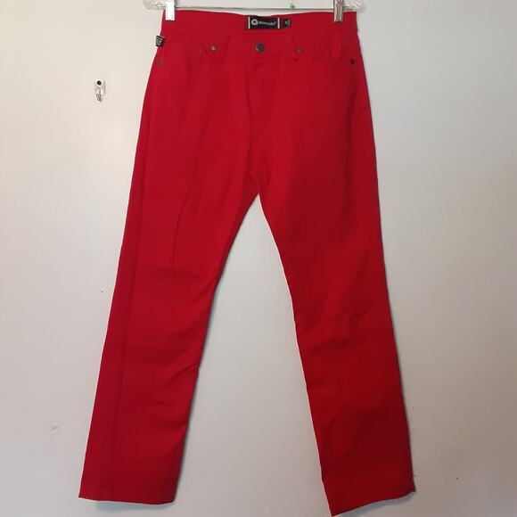 Akademiks Jeans Womens 16 Red Denim Y2K Rockabilly Hip Hop - Picture 1 of 10